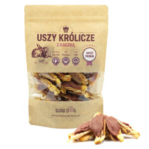 Uszy królicze z kaczką 7 cm - 500g | Slow Dog
