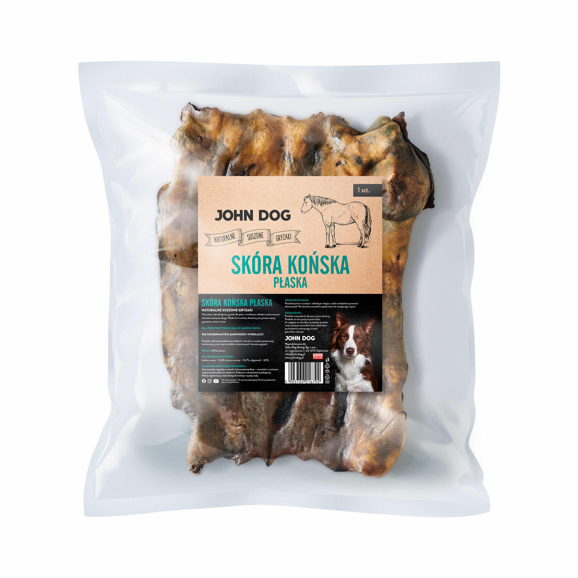 Skóra końska płaska 1szt. | John Dog